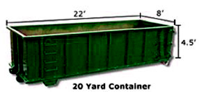 20 Yard Container Dumpster for Rent